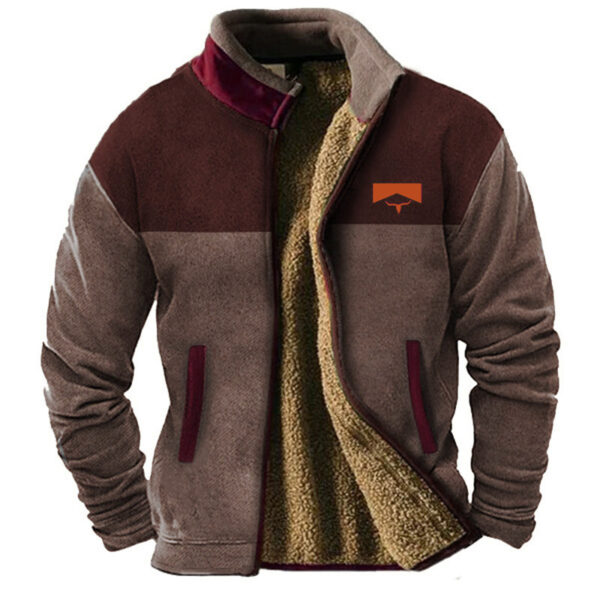 Chaqueta de Hombre con Forro Polar – Cuello Alto, Cremallera y Bolsillos Laterales - Imagen 10