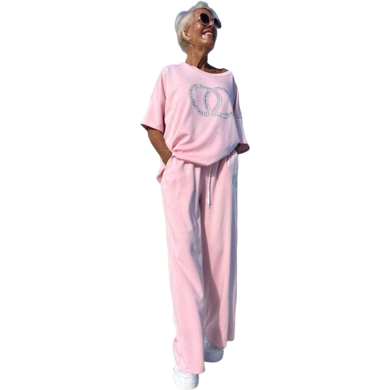 Conjunto de Dos Piezas para Mujer – Camiseta y Pantalón con Bolsillos | Hasta Talla 5XL