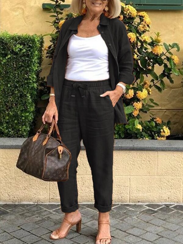 Conjunto de Camisa y Pantalón para Mujer – Estilo Moderno y Máximo Confort - Imagen 2
