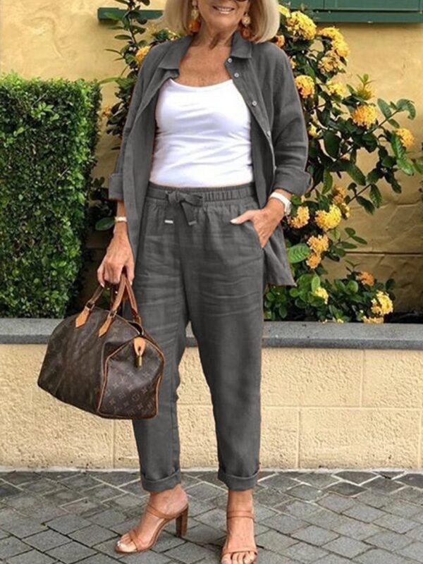 Conjunto de Camisa y Pantalón para Mujer – Estilo Moderno y Máximo Confort - Imagen 3