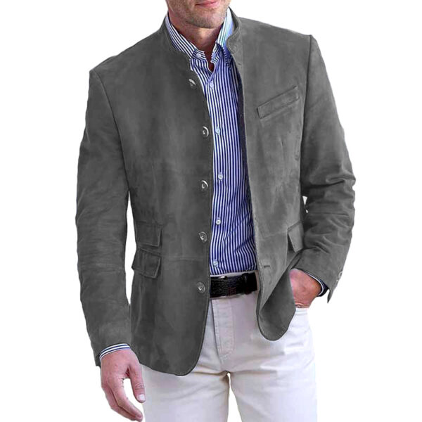 Chaqueta para hombre con cuello mao – Elegancia y confort en tallas hasta la 3XL - Imagen 4